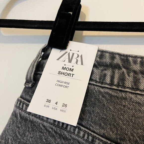 Zara Mom Fit Shorts, Washed Black, Size 4 - Picture 4 of 4